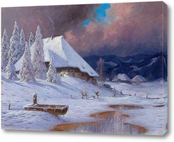   Картина Зимний пейзаж с восходящей Грозы.
