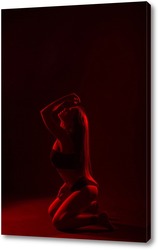   Постер Портрет красивой девушки в красном свете - 2