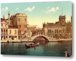  Постер Канал и гондолы, Венеция, Италия