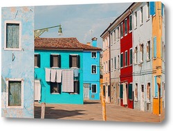   Цветные дома на острове Бурано, Италия