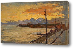  Картина Закат на побережье