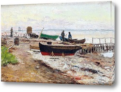   Картина Пляжная сцена из Хеллебак.Дания