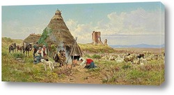   Постер Отдых пастухов в Римской Кампанье