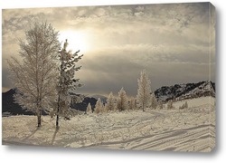   Постер Зима на горе Тёплая
