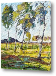   Картина Берёзовй лес