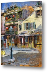   Картина На углу улиц в Новом Орлеане