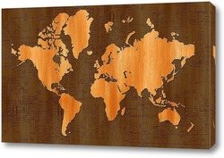   Постер деревянная карта
