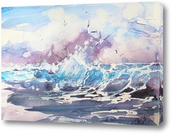   Картина Морская живопись. Волна.