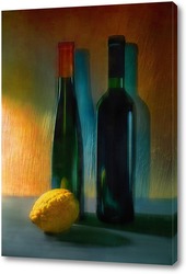   Постер 2 бутылки и лимон