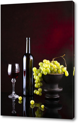    Натюрморт с виноградом и вином