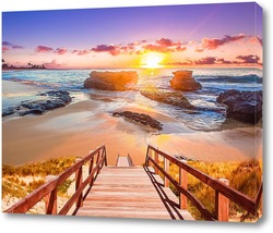   Постер Рассвет на берегу моря