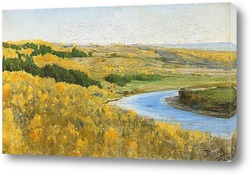   Картина Река Ока,золотая осень