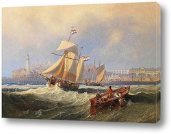   Постер Голландские суда отправляющиеся за границу от Скарборо