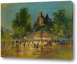   Картина Парижская Улица ночью