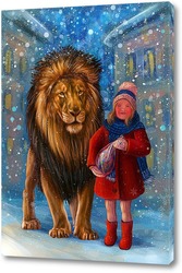   Картина Девочка и ее лев
