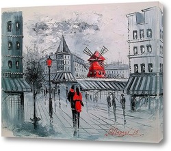   Картина Мулен Руж в Париже