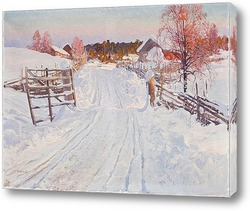   Картина Проселочная дорога в зиму