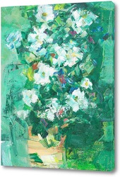   Постер белые цветы