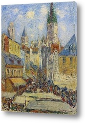   Картина Старые башни и рыночная площадь