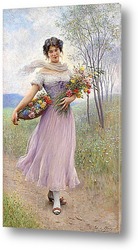   Постер Картина художника 19-20 веков, портрет девушки