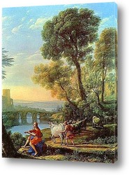   Постер Пейзаж с Аполлоном.Охрана стада Адмета