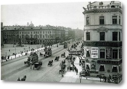  Работы по укреплению электропроводов для трамвайного движения на Невском проспекте 1907
