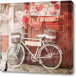  Постер Велосипед с плетенными корзинками