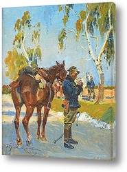   Постер Солдат с лошадью, 1922