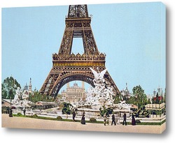   Постер Эйфелева башня и фонтан 