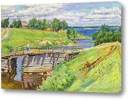   Картина Пейзаж с мостом.