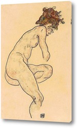   Постер Сидящая обнаженная с cогнутым левым коленом