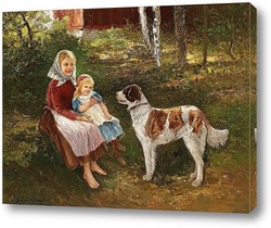   Картина Ребенок и собака