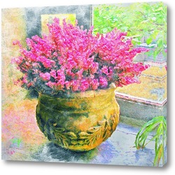   Постер Цветы в керамической декоративной вазе.