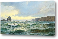   Картина Скалистые берега моря в раннем утреннем свете