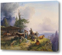   Постер Молочная ферма в горе  в 1835