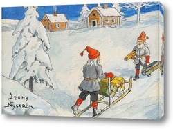   Постер Рождественские гномы.