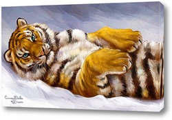   Картина Зимние радости. тигр