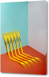   Постер Очень простой натюрморт с жёлтыми вилками