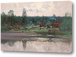   Картина Пейзаж с озером