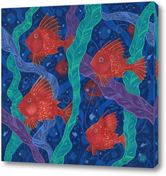   Постер Красные рыбы