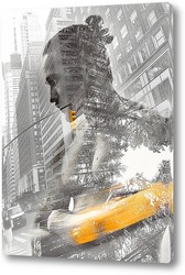   Постер Желтое такси в Нью-Йорке