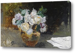   Постер Букет белых роз