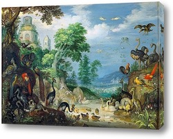   Постер Пейзаж с птицами