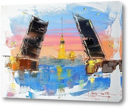   Картина Дворцовый мост и Петропавловская крепость