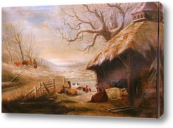   Картина Зимняя ферма