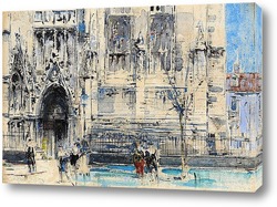   Картина Силуэты у большой церкви или собора