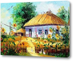   Картина Дом в селе