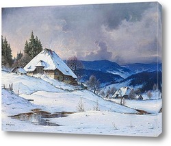   Картина Бурная погода в заснеженном Шварцвальде