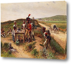   Картина Солдаты на рынке