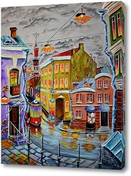   Картина Трамвай, умытый дождем